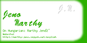 jeno marthy business card